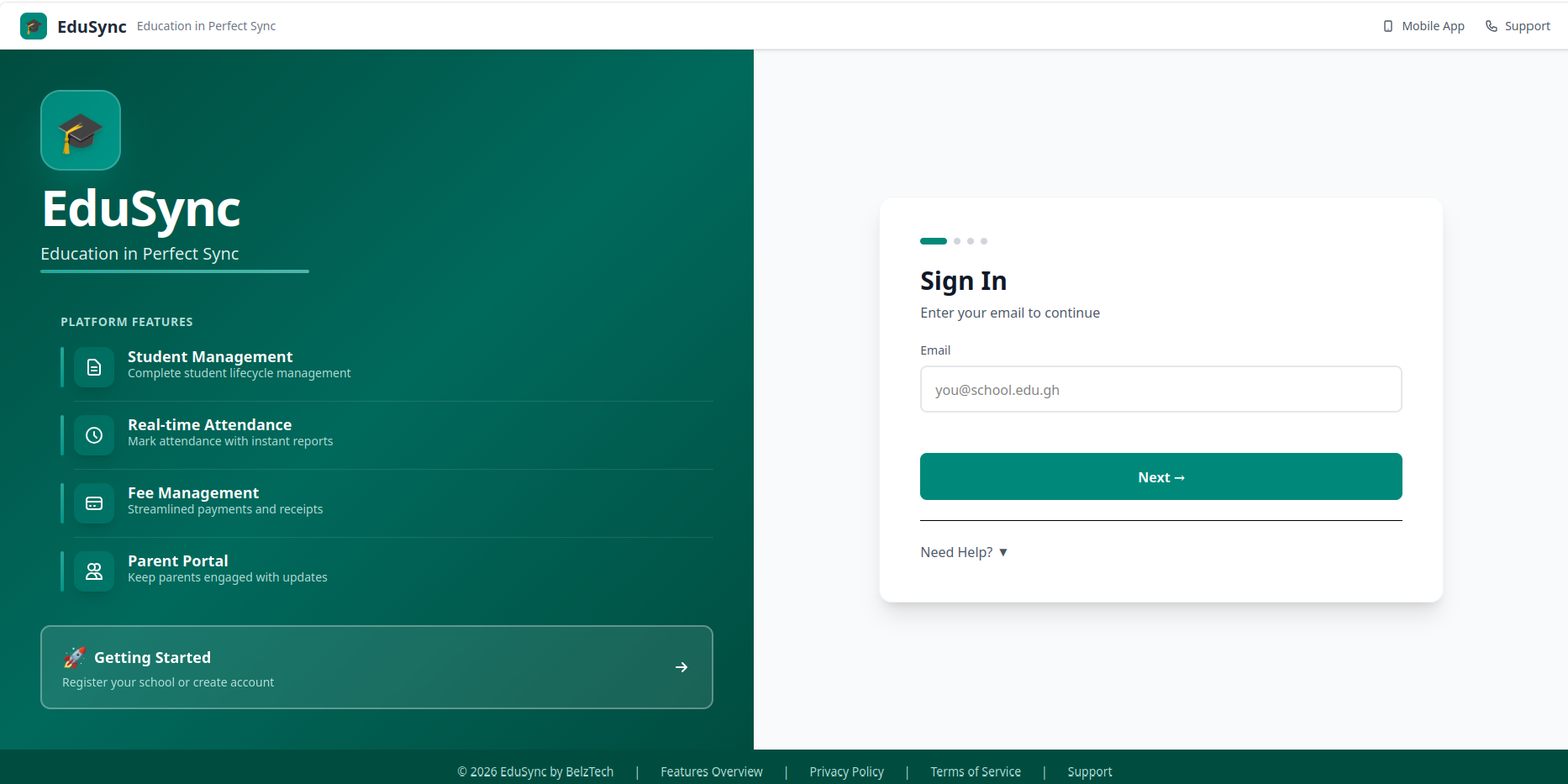 EduSync school management system
